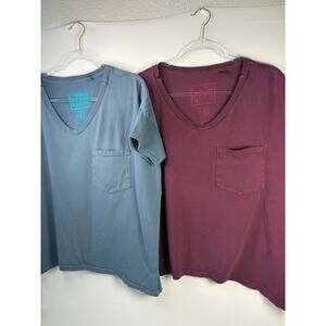 Skargorn #61 T-shirt Bundle of 2 Size Small Blue and Purple Oversized